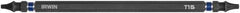 Irwin - T10 x T15 D/E Torx Screwdriver Bit - 1/4" Hex Drive, 6" OAL - Makers Industrial Supply