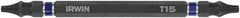 Irwin - T10 x T15 D/E Torx Screwdriver Bit - 1/4" Hex Drive, 4" OAL - Makers Industrial Supply