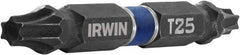 Irwin - T25 x T25 Torx Bit - 1/4" Hex Drive, 2-3/8" OAL - Makers Industrial Supply