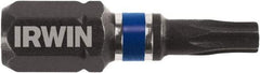 Irwin - T20 Torx Bit - 1/4" Hex Drive, 1" OAL - Makers Industrial Supply