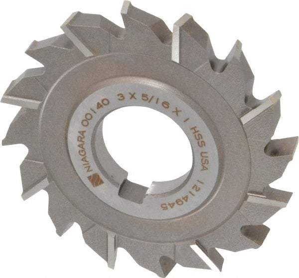 Keo - 3" Diam x 5/16" Width of Cut, 16 Teeth, High Speed Steel Side Milling Cutter - Staggered Teeth, Uncoated - Makers Industrial Supply