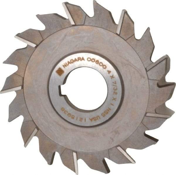 Keo - 4" Diam x 7/32" Width of Cut, 18 Teeth, High Speed Steel Side Milling Cutter - Staggered Teeth, Uncoated - Makers Industrial Supply