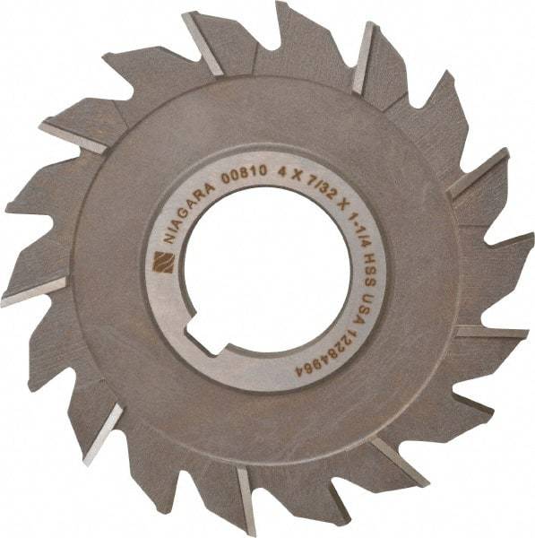 Keo - 4" Diam x 7/32" Width of Cut, 18 Teeth, High Speed Steel Side Milling Cutter - Staggered Teeth, Uncoated - Makers Industrial Supply