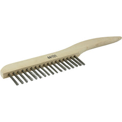 Hand Wire Scratch Brush, .012 Stainless Fill, Shoe Handle, 1 × 17 Rows - Makers Industrial Supply