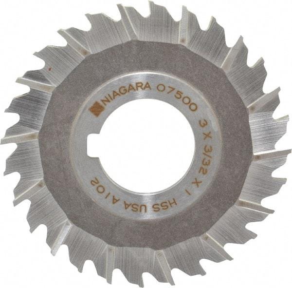 Keo - 3" Blade Diam x 3/32" Blade Thickness, 1" Hole, 28 Teeth, High Speed Steel Side Chip Saw - Staggered Tooth, Arbor Connection, Right Hand Cut, Uncoated - Makers Industrial Supply