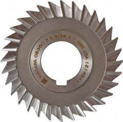 Keo - 3" Blade Diam x 5/32" Blade Thickness, 1" Hole, 32 Teeth, High Speed Steel Side Chip Saw - Straight Tooth, Arbor Connection, Right Hand Cut, Uncoated, with Keyway - Makers Industrial Supply