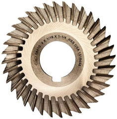 Keo - 4" Blade Diam x 1/16" Blade Thickness, 1-1/4" Hole, 36 Teeth, High Speed Steel Side Chip Saw - Straight Tooth, Arbor Connection, Right Hand Cut, Uncoated, with Keyway - Makers Industrial Supply