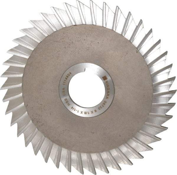 Keo - 6" Blade Diam x 1/8" Blade Thickness, 1-1/4" Hole, 42 Teeth, High Speed Steel Side Chip Saw - Straight Tooth, Arbor Connection, Right Hand Cut, Uncoated, with Keyway - Makers Industrial Supply