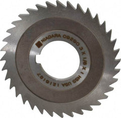 Keo - 3" Diam x 1/8" Blade Thickness x 1" Arbor Hole Diam, 36 Tooth Slitting and Slotting Saw - Arbor Connection, Right Hand, Uncoated, High Speed Steel, 10° Rake, Concave Ground - Makers Industrial Supply