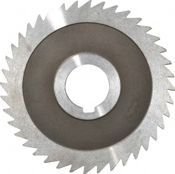 Keo - 4" Diam x 1/8" Blade Thickness x 1" Arbor Hole Diam, 40 Tooth Slitting and Slotting Saw - Arbor Connection, Right Hand, Uncoated, High Speed Steel, Concave Ground, Contains Keyway - Makers Industrial Supply