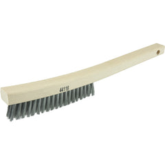 Plater's Brush, Steel Fill, 3 × 19 Rows, Curved Handle - Makers Industrial Supply