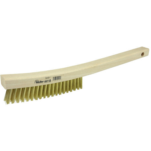 Plater's Brush, Brass Fill, 3 × 19 Rows, Curved Handle - Makers Industrial Supply