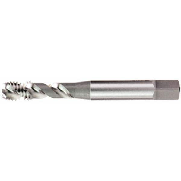 Spiral Flute Tap: 7/16-14 , 3 Flute, Bottoming, 3B Class of Fit, Cobalt, Nitride Finish Left Hand Flute, Right Hand Thread, H5, Series 13019