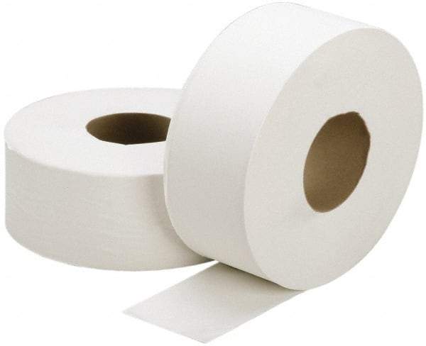 Ability One - 2,000' Roll Length x 3.7" Sheet Width, Jumbo Roll Toilet Tissue - Single Ply, White, Recycled Fiber - Makers Industrial Supply