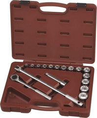 Paramount - 17 Piece 1/2" Drive Chrome Finish Socket Set - 6 Points, 3/8" to 1-1/4" Range, Inch Measurement Standard - Makers Industrial Supply