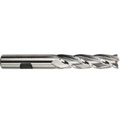 15/32 Dia. x 4 Overall Length 4-Flute Square End High Speed Steel SE End Mill-Round Shank-Center Cut-Uncoated - Makers Industrial Supply