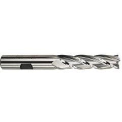 3/4 Dia. x 5-1/4 Overall Length 4-Flute Square End High Speed Steel SE End Mill-Round Shank-Center Cutting -TiN - Makers Industrial Supply