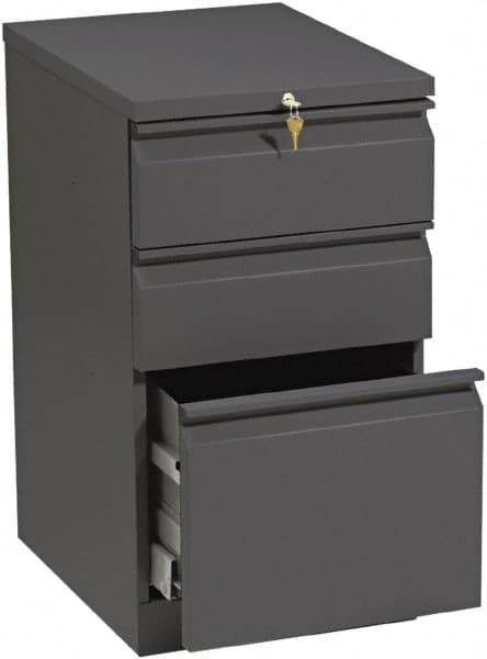 Hon - 15" Wide x 28" High x 19-7/8" Deep, 3 Drawer Pedestal - Steel, Charcoal - Makers Industrial Supply