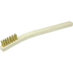 Small Hand Wire Scratch Brush, Brass Fill, Wood Block, 3 × 7 Rows - Makers Industrial Supply