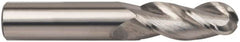 Accupro - 5/8" Diam, 1-5/8" LOC, 3 Flute Solid Carbide Ball End Mill - Uncoated, Single End, 3-1/2" OAL, 5/8" Shank Diam, Spiral Flute - Makers Industrial Supply