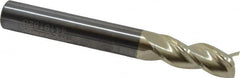 Accupro - 5/16", 13/16" LOC, 5/16" Shank Diam, 2-1/2" OAL, 3 Flute, Solid Carbide Square End Mill - Single End, ZrN Finish, Spiral Flute, 37° Helix, Centercutting, Right Hand Cut, Right Hand Flute - Makers Industrial Supply