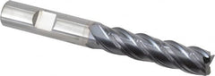 Kennametal - 1/2", 2" LOC, 1/2" Shank Diam, 4" OAL, 4 Flute, Solid Carbide Square End Mill - Single End, AlTiN Finish, Spiral Flute, 38° Helix, Centercutting, Right Hand Cut, Right Hand Flute, Series HPHV - Makers Industrial Supply