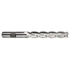 15/32 Dia. x 5 Overall Length 4-Flute Square End High Speed Steel SE End Mill-Round Shank-Center Cutting -TiN - Makers Industrial Supply