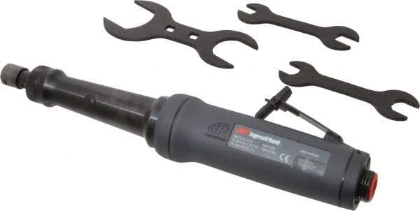 Ingersoll-Rand - 1/4" Collet, Straight Handle, Angle Air Die Grinder - 18,000 RPM, Rear Exhaust, 55 CFM, 1.35 hp, 3/8 NPT - Makers Industrial Supply