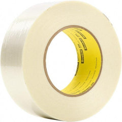 3M - 18mm x 330m Clear Rubber Adhesive Packaging Tape - Polypropylene Film Backing, 6.6 mil Thick - Makers Industrial Supply