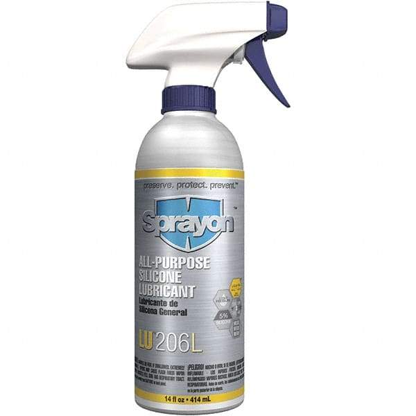 Sprayon - 14 oz Trigger Spray Can Silicone Lubricant - Clear, -50°F to 375°F - Makers Industrial Supply