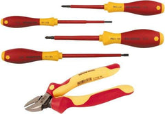 Wiha - 5 Piece Phillips Screwdriver, Slotted & Cutters Hand Tool Set - Comes in Vinyl Pouch - Makers Industrial Supply