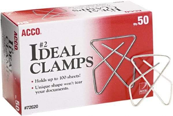 ACCO - 1-1/2" Wide Binder Clip - Silver - Makers Industrial Supply