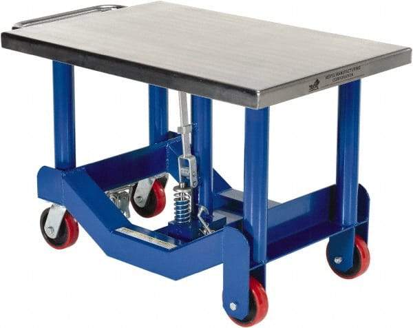 Vestil - 4,000 Lb Capacity Manual Post Lift Table - 25" to 37" Lift Height, 36" Platform Length x 24" Platform Width - Makers Industrial Supply