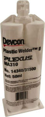 Plexus - 25 mL Cartridge Two Part Adhesive - 3 to 6 min Working Time, 3,000 to 3,600 psi Shear Strength, Series MA 300 - Makers Industrial Supply