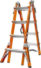 Little Giant Ladder - 14 Steps, 15' High, Type IA Rating, Fiberglass Multi-Use Ladder - 300 Lb Load Capacity, 29" Base Width - Makers Industrial Supply