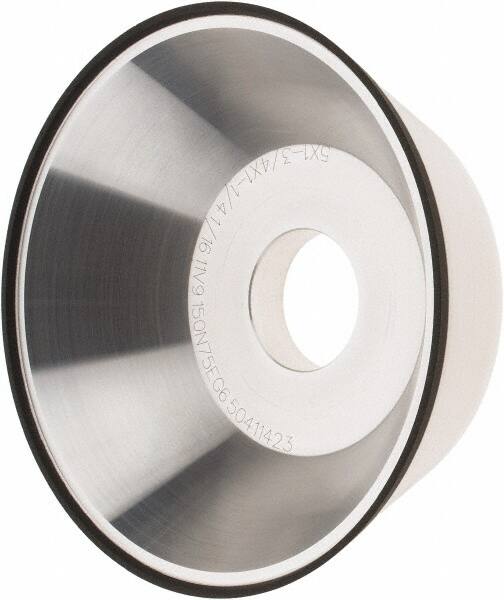 Tru-Maxx - 5" Diam, 1-1/4" Hole Size, 1" Overall Thickness, 150 Grit, Type 11V9, Tool & Cutter Grinding Wheel - Very Fine Grade, CBN - Makers Industrial Supply