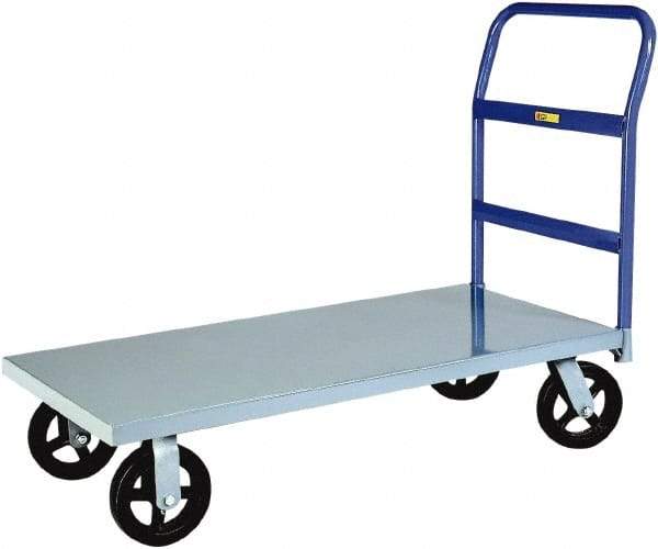 Little Giant - 2,400 Lb Capacity Steel Platform Truck - Steel Deck, 24" OAW, 60" Platform Length x 11" Platform Height, Mold-On Rubber Casters - Makers Industrial Supply