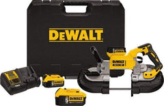 DeWALT - 20 Volt, 490 SFPM Cordless Portable Bandsaw - 5" (Round) & 5 x 5" (Rectangle) Cutting Capacity, Lithium-Ion Battery Included - Makers Industrial Supply