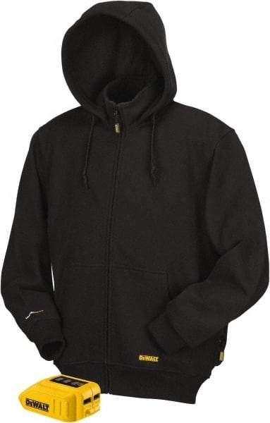 DeWALT - Size M Heated & Cold Weather Jacket - Black, Cotton & Polyester, Zipper Closure - Makers Industrial Supply