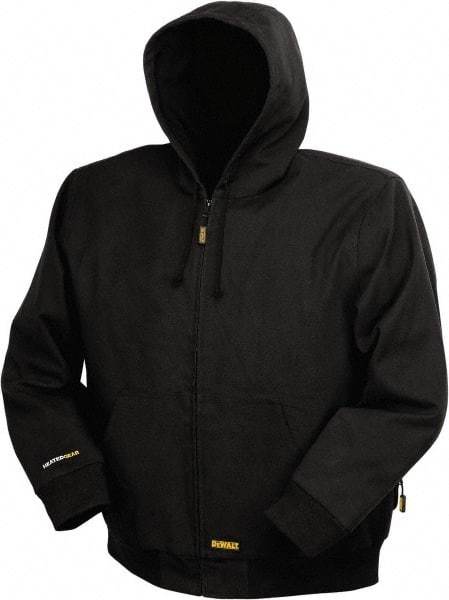 DeWALT - Size S Heated & Cold Weather Jacket - Black, Cotton, Zipper Closure, 42" Chest - Makers Industrial Supply