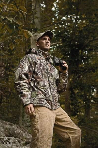 DeWALT - Size M Heated & Cold Weather Jacket - Camouflage, Polyester, Zipper Closure, 46" Chest - Makers Industrial Supply