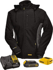 DeWALT - Size 3XL Heated & Cold Weather Jacket - Black, Polyester, Zipper Closure, 46" Chest - Makers Industrial Supply