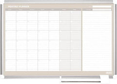 MasterVision - 36" High x 48" Wide Painted Metal Magnetic Dry Erase Calendar - Steel, 50.2" Deep, Includes Mounting Kit - Makers Industrial Supply