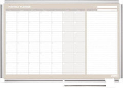 MasterVision - 24" High x 36" Wide Painted Metal Magnetic Dry Erase Calendar - Steel, 42.32" Deep, Includes Mounting Kit - Makers Industrial Supply