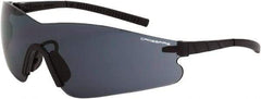 CrossFire - Smoke Lenses, Framed Safety Glasses - Anti-Fog, Black Frame, Size Universal, Wrap Around - Makers Industrial Supply