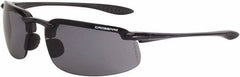 CrossFire - Smoke Lenses, Framed Safety Glasses - Scratch Resistant, Crystal Black Frame, Size Universal, Wrap Around - Makers Industrial Supply