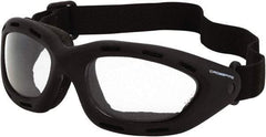 CrossFire - Clear Lenses, Framed Safety Glasses - Anti-Fog, Black Frame, Size Universal, Wrap Around - Makers Industrial Supply