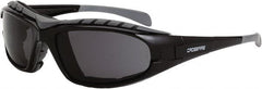 CrossFire - Smoke Lenses, Framed Safety Glasses - Anti-Fog, Black Frame, Size Universal, Wrap Around - Makers Industrial Supply