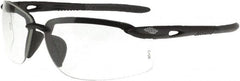 CrossFire - Clear Lenses, Framed Safety Glasses - Scratch Resistant, Black Frame, Size Universal, Wrap Around - Makers Industrial Supply