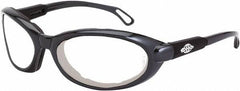 CrossFire - Clear Lenses, Framed Safety Glasses - Anti-Fog, Gray Frame, Size Universal, Wrap Around - Makers Industrial Supply